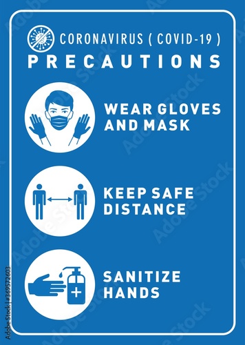 Reopening text vector for shop, marketplaces, grocery, restaurant, cafe. COVID-19 safety measures and precautions signs for business re-opening. Advice against coronavirus infographic banner design.