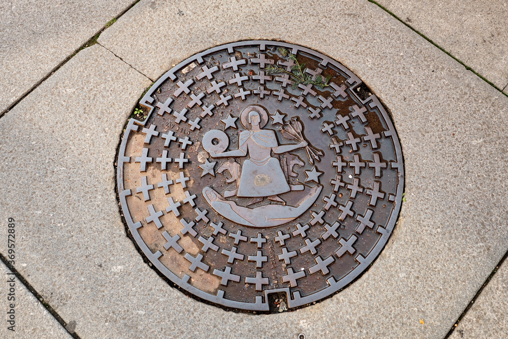 Norway. Oslo. City sewer manhole. September 18, 2018