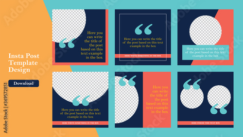 Social media post template collection. Trendy editable Instagram Post and Stories template. Instagram frame, design for social media, backgrounds for instagram in vector illustration.