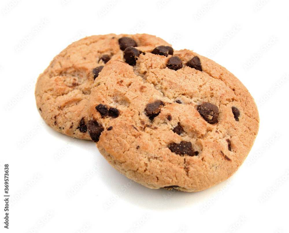 Chocolate chips cookies isolated on white Chocolate chips cookies isolated on white