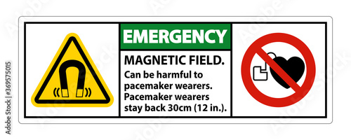 Emergency Magnetic field can be harmful to pacemaker wearers.pacemaker wearers.stay back 30cm