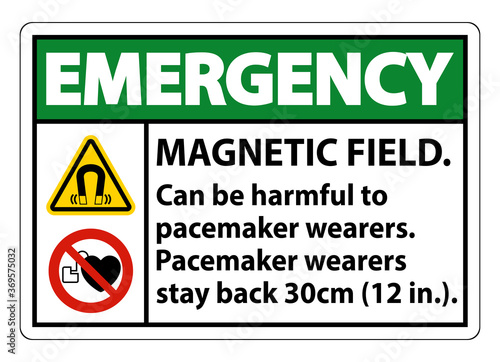 Emergency Magnetic field can be harmful to pacemaker wearers.pacemaker wearers.stay back 30cm