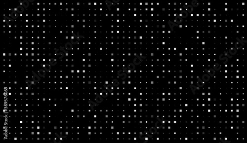 Abstract monochrome background with random square dots. Black and white halftone pattern. Stylish modern doted texture.