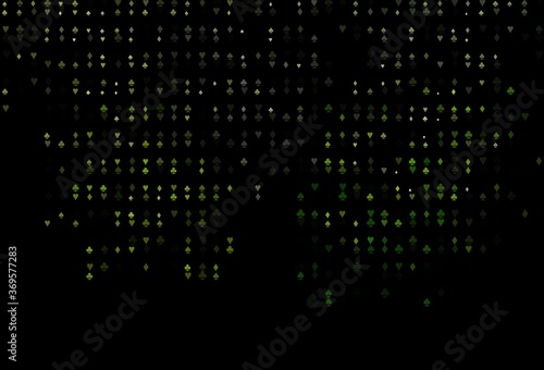 Dark Green vector pattern with symbol of cards.