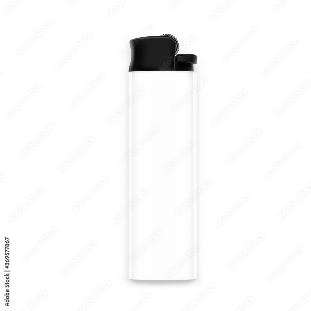 White realistic lighter mockup. Vector illustration isolated on white background. Easy to use for presentation your product, design. EPS10. White realistic lighter mockup. Vector illustration isolated on white background. Easy to use for presentation your product, design. EPS10.