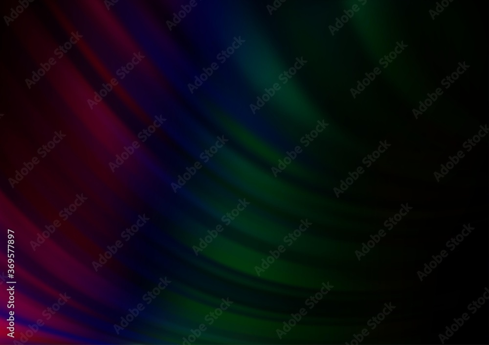 Dark Multicolor, Rainbow vector background with abstract lines. Geometric illustration in marble style with gradient.  The template for cell phone backgrounds.
