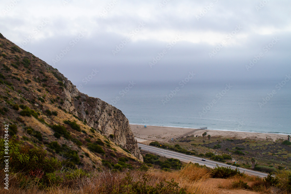 View of the Pacific Ocean at Point Mugu State Park, Malibu, California.