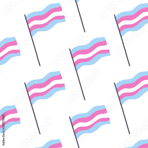 transgender flag, lgbtq flag seamless doodle pattern, vector color illustration