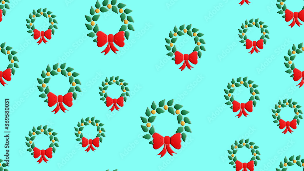 Christmas seamless pattern with holly berry. Vector background