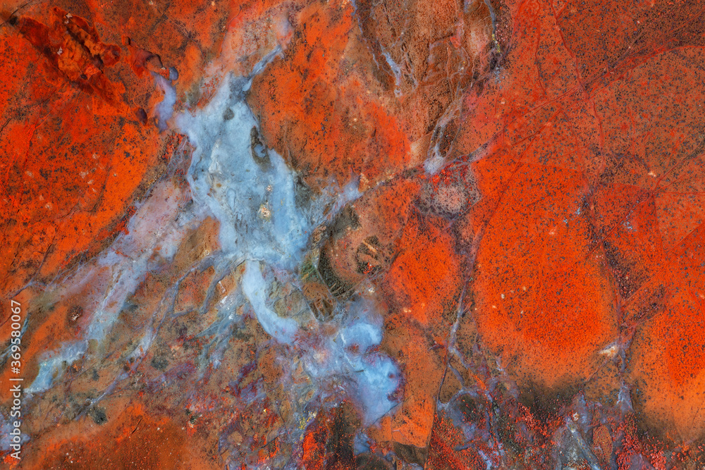 Full screen texture of bright red Jasper with blue chalcedony