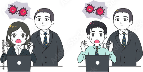 上司にクビを言い渡される会社員　コロナの影響