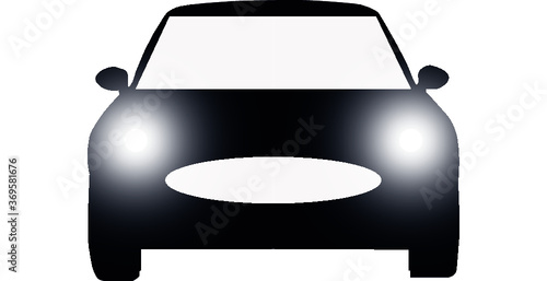 car night ride car headlight. vector. vehicle. LED. halogen