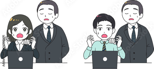 上司に仕方なくクビを言い渡される会社員