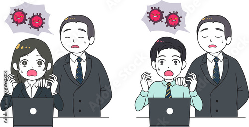 上司に仕方なくクビを言い渡される会社員　コロナの影響