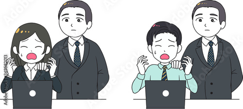 上司にクビを言われ悲しむ会社員