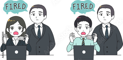上司にクビを言い渡される会社員　FIRED