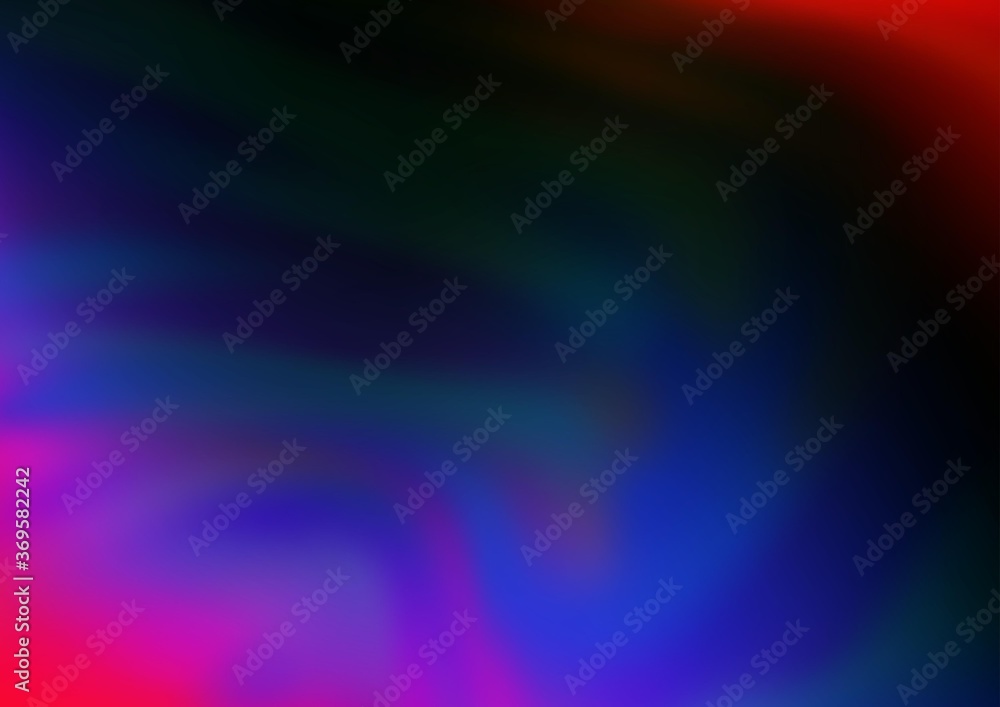 Naklejka premium Dark Multicolor, Rainbow vector abstract blurred pattern. An elegant bright illustration with gradient. The template can be used for your brand book.