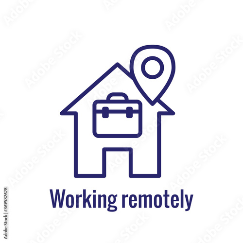 Remote work icon showing work from home concept