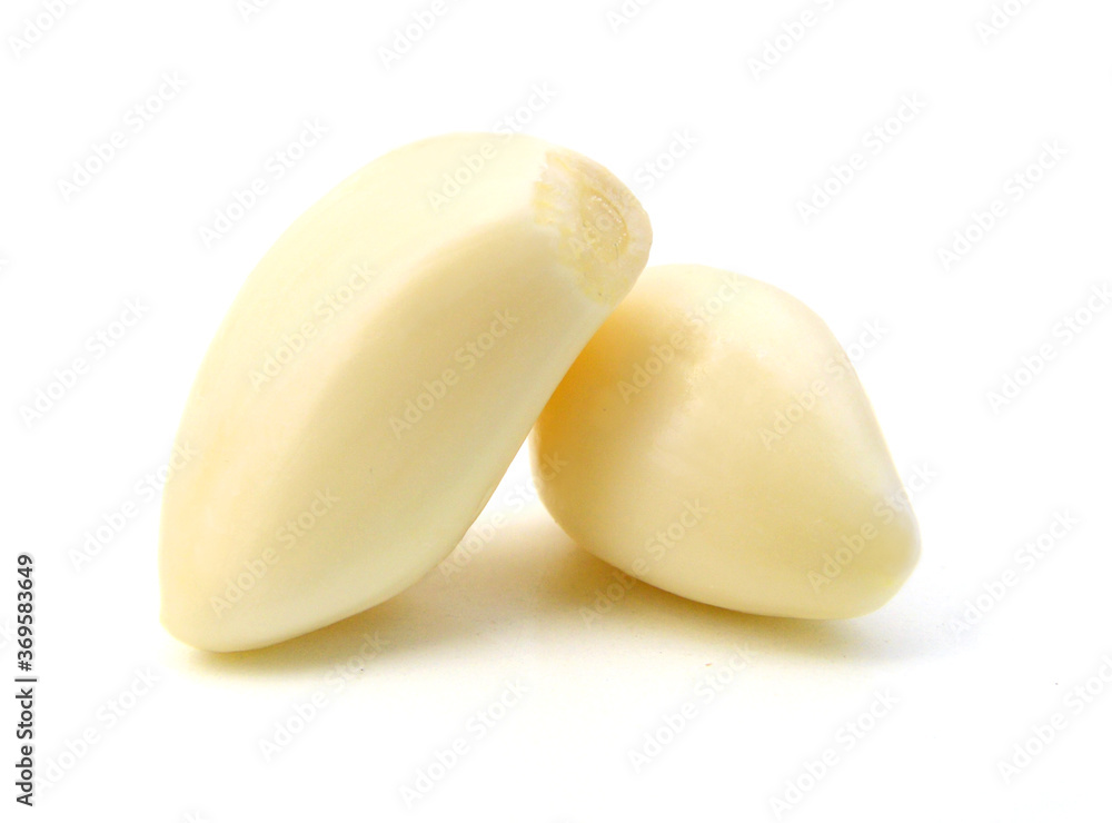 Garlic cloves isolated on white background Garlic cloves isolated on white background