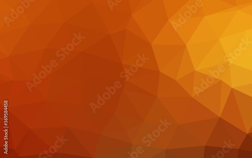 Light Yellow, Orange vector triangle mosaic template. Creative illustration in halftone style with gradient. Template for a cell phone background.