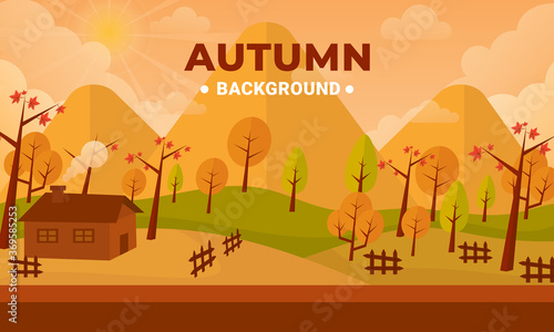 Autumn vector background illustration with bright leaves. Autumn natural leaves Background. Design for greeting card  Sale or promotion poster  flyer  web banner.