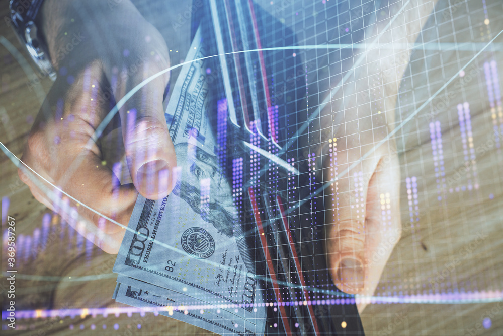 custom made wallpaper toronto digitalMulti exposure of forex graph drawing hologram and USA dollars bills and man hands. Technical Analysis concept.
