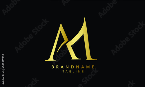 Alphabet letters Initials Monogram logo AM, MA, A and M