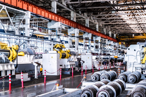 Interior of workshop in modern industrial plant