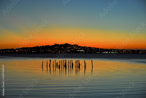 Sunset at Montevideo harbour