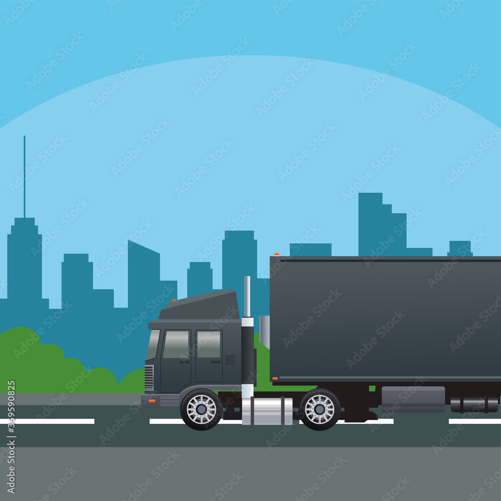black truck car vehicle on the road scene black truck car vehicle on the road scene
