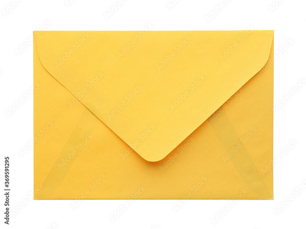 Yellow paper envelope isolated on white. Mail service Yellow paper envelope isolated on white. Mail service