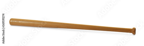 Wooden baseball bat isolated on white. Sportive equipment