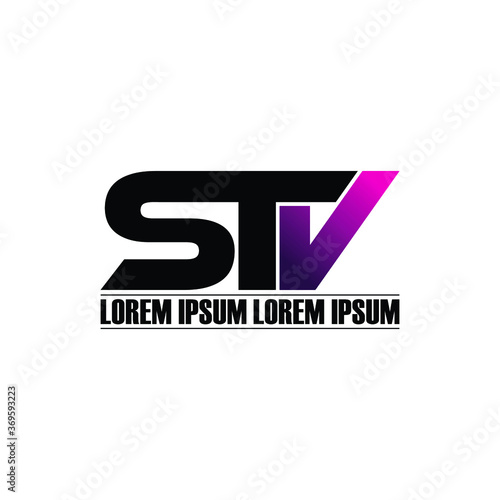 Letter STV circle logo design vector