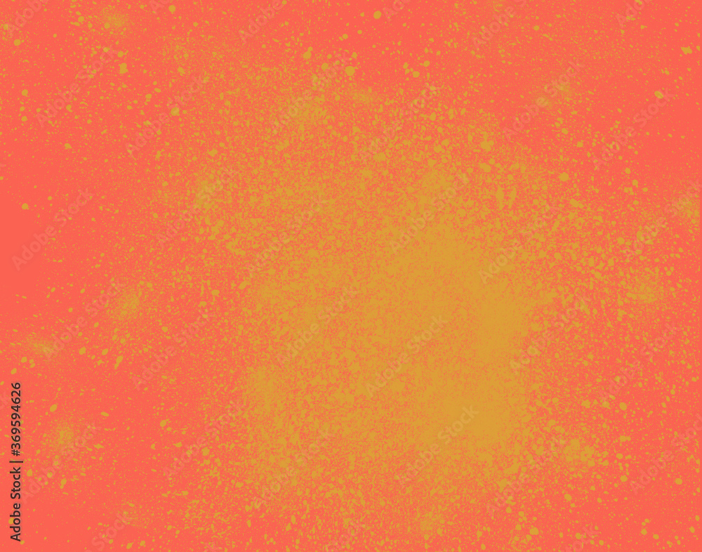 Here is a background image of yellow paint splattered on an orange background.