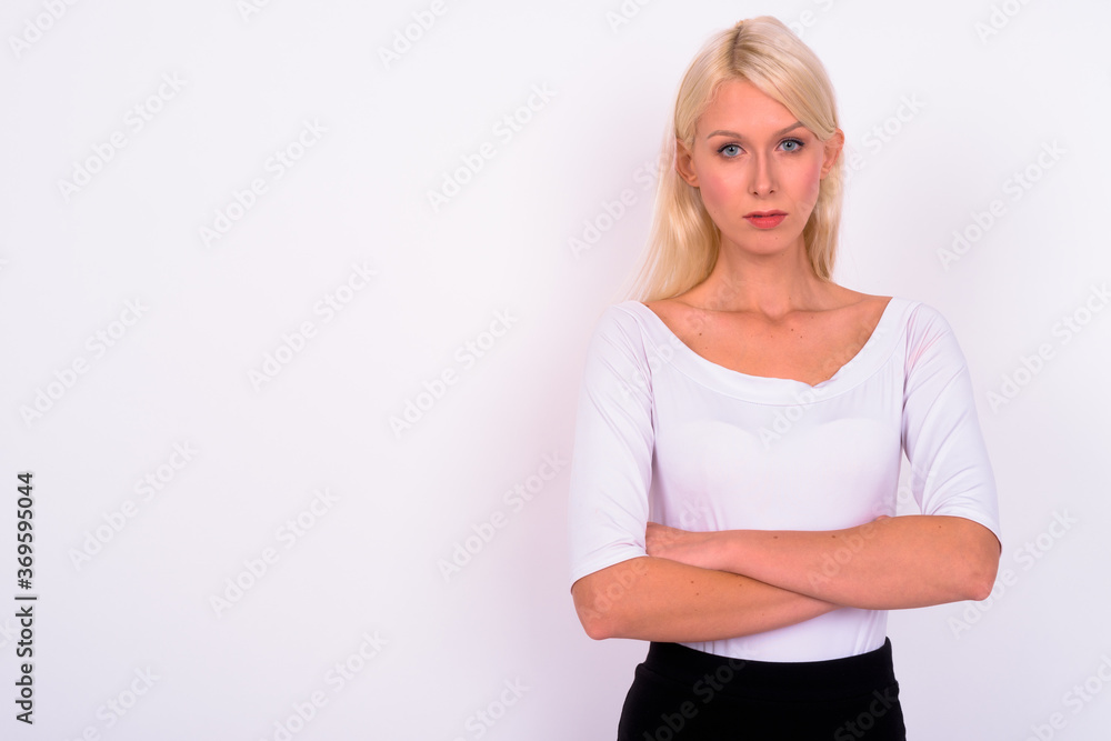 Portrait of young beautiful businesswoman with blond hair Portrait of young beautiful businesswoman with blond hair