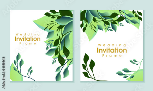 Floral wedding invitation template card, Pre made templates collection, frame, wreath - cards, Floral poster, Decorative greeting card, invitation design background, birthday party © samkrishan