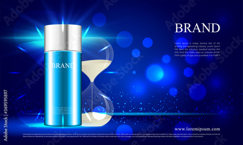 Hourglass background for cosmetic wrinkle reduction advertising