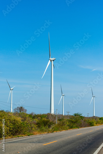 Wind power wind turbines in Aracati, near Fortaleza, Ceara, Brazil on October 27, 2017.
