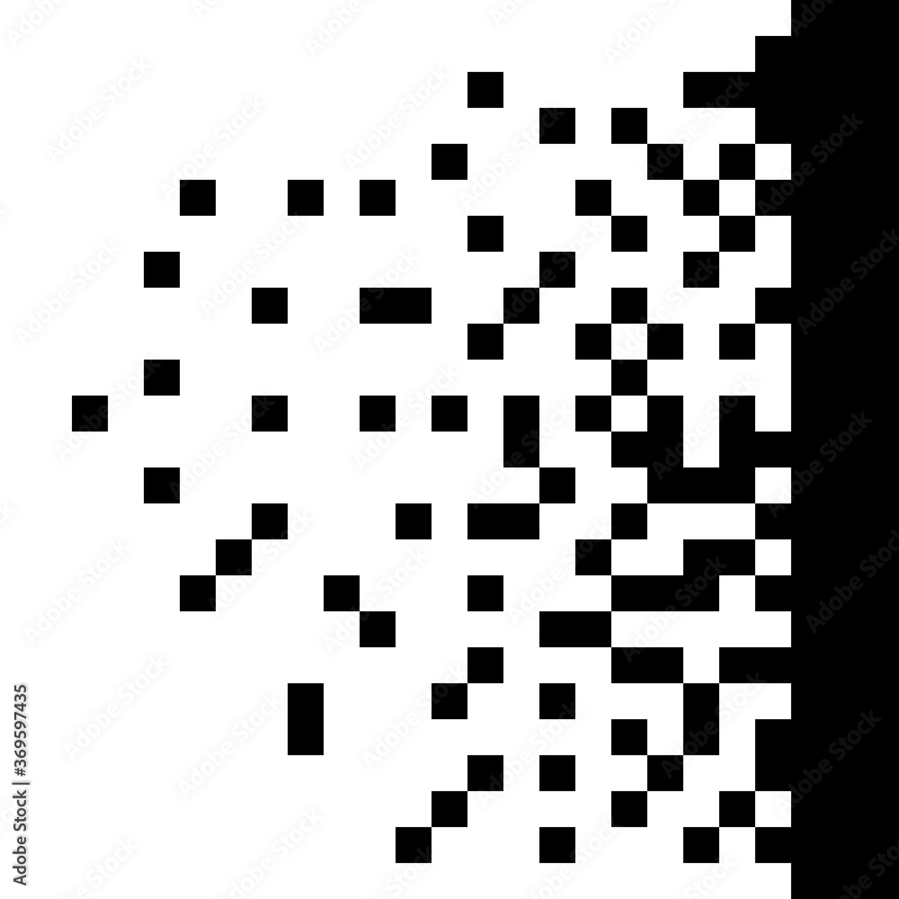 Abstract background Isolated black elements on white background Vector illustration. The pixels are scattered, dissolve. Abstract random squares, background. Template. Monochrome style.