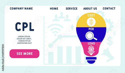 Vector website design template . CPL - Cost Per Lead. business concept background. illustration for website banner, marketing materials, business presentation, online advertising. 