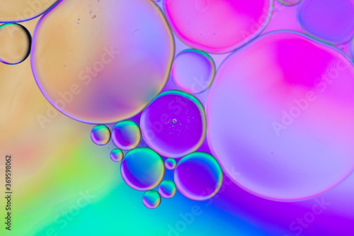 Oil bubblw with multi colour light effects background.