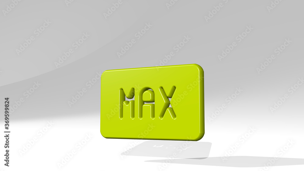 DESIGN DOCUMENT MAX made by 3D illustration of a shiny metallic sculpture with the shadow on light background. abstract and art DESIGN DOCUMENT MAX made by 3D illustration of a shiny metallic sculpture with the shadow on light background. abstract and art