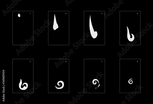 Smoke effect. Smoke animation sprite sheet. Classic smoke effect animation for game or cartoon or animation. Vector style animation effect 1667.