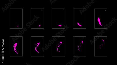 Smoke effect. poison smoke animation sprite sheet. classic poison smoke effect animation for game or cartoon or animation. vector style poison animation effect 1678.