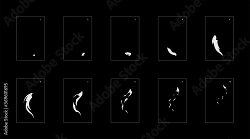 Smoke effect. Smoke animation sprite sheet. Classic smoke effect animation for game or cartoon or animation. Vector style animation effect 1673.