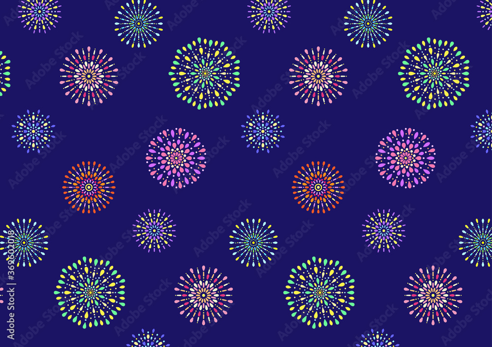 花火 夏 着物 シームレス パターン fireworks kimono seamless pattern 花火 夏 着物 シームレス パターン fireworks kimono seamless pattern