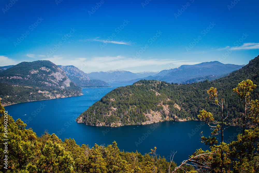 view of lake from the mountain patagonia argentina