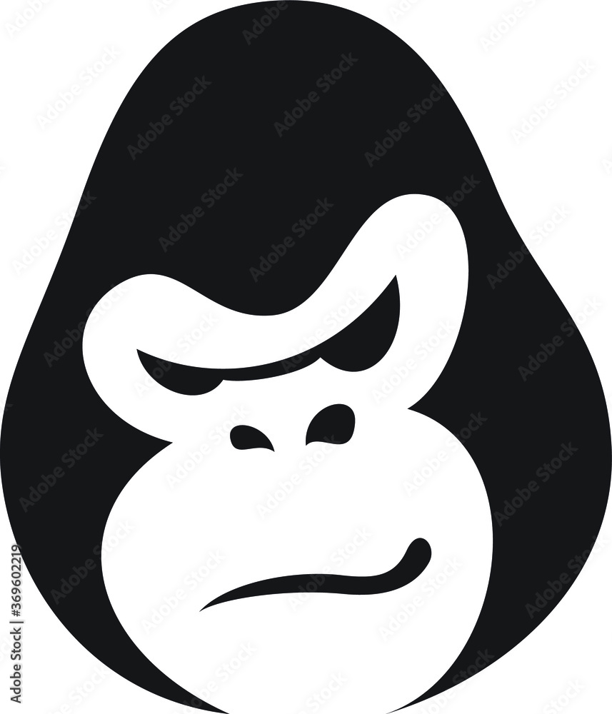 Obraz premium Simple Minimalist Gorilla Head Vector