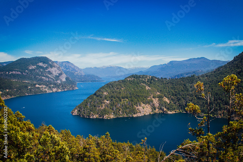 view of lake from the mountain patagonia argentina