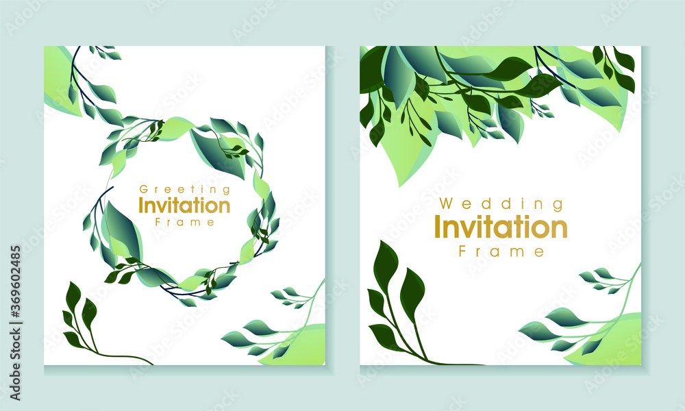 Floral wedding invitation template card, Pre made templates collection, frame, wreath - cards, Floral poster, Decorative greeting card, invitation design background, birthday party